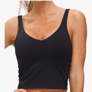 NWOT Amazon Black cropped tank with built in bra and padding